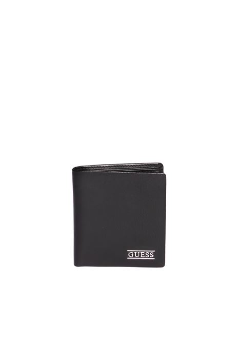black new boston leather billfold GUESS | SMNEBR.BOSTONLEA22-BLACK
